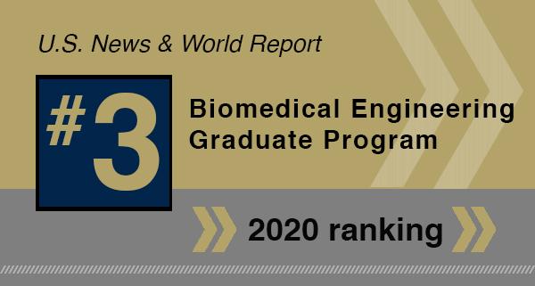 Biomedical Engineering Ranked #3 In U.S. News Graduate Rankings For 2020